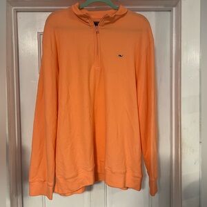 MENS PERFECT CONDITION VINEYARD VINES QUARTER ZIP SIZE XL (REALLY PEACH COLORED)